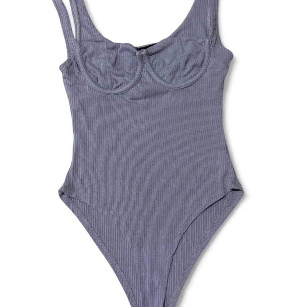 Forever 21 Ribbed Baby Blue Bodysuit
